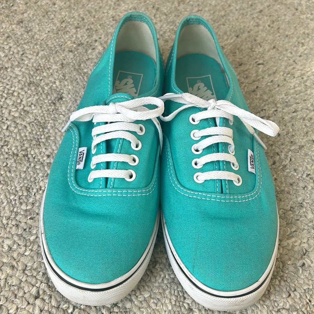 Turquoise Vans, great condition!
